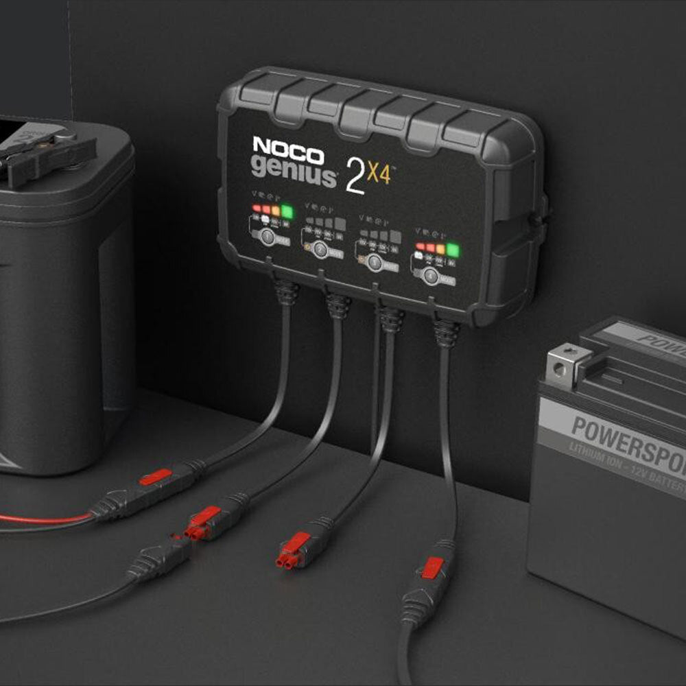 NOCO GENIUS 2X4 : BANK CHARGER - 6/12V 2A x 4 Batteries