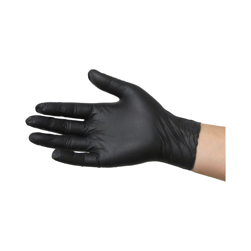 NITRILE GLOVES BLACK PKT 100 SIZE XL